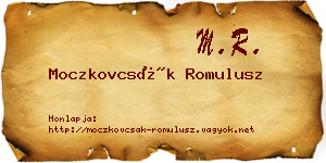 Moczkovcsák Romulusz névjegykártya